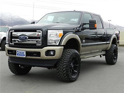 Ford crew cab king ranch 4x4 powerstroke diesel custom new lift wheels tires nav