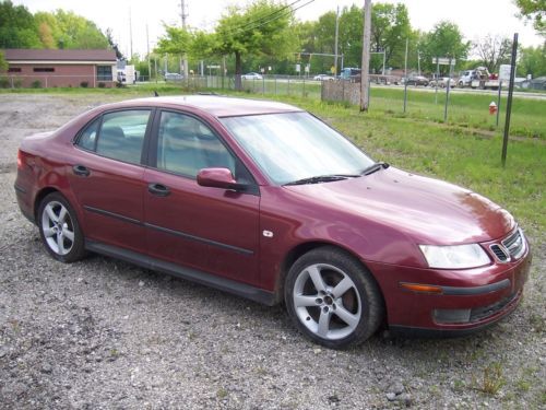 03 saab 9.3 4 door sedan turbo automatic sunroof leather used maroon safest car