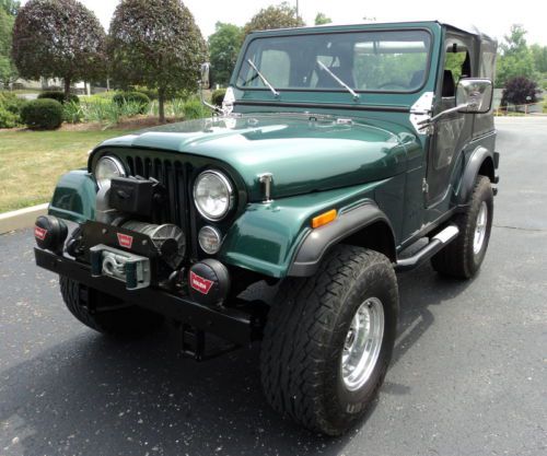 Very nice 1980 jeep cj5 four speed warn winch 33 inch tires mickey thompson rims