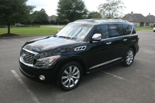 2012 infiniti qx56 black / wheat touring non smoker warranty low miles clean