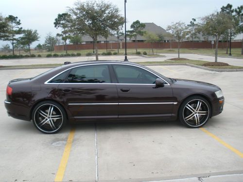 2004 audi a8l 4.2 l burgundy pearl/ black leather /alcantara inserts