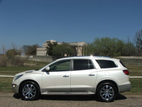 2010 enclave cxl fwd pearl white tan lthr roof nav quads chrome wheels tv immac