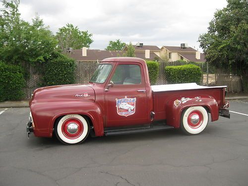 Ford f-100 1955 traditional hot rod retired push truck patina history comfort