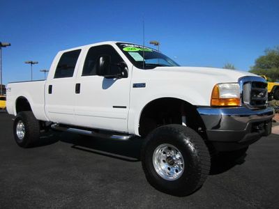 2001 ford f-250 super duty crew cab 7.3l diesel 4x4 lifted truck~low miles!!