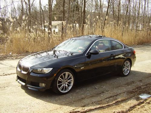 Bmw 2008 328xi coupe premium package 51k black on red