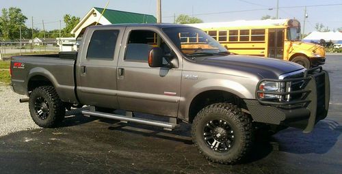 2005 ford f250 lariat, 4x4 diesel, crew cab, gray, new tires/rims