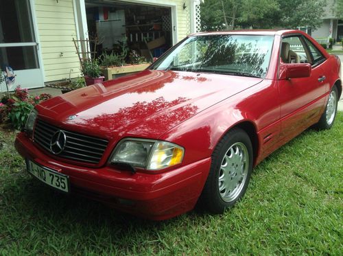 1996 sl 320 red w/ black soft top