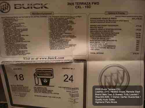 2005 BUICK TERRAZA CXL LEATHER HEATED SEATS REAR DVD NEW TIRES 1 OWNER CARFAX !, US $6,975.01, image 12