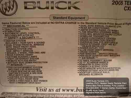 2005 BUICK TERRAZA CXL LEATHER HEATED SEATS REAR DVD NEW TIRES 1 OWNER CARFAX !, US $6,975.01, image 15