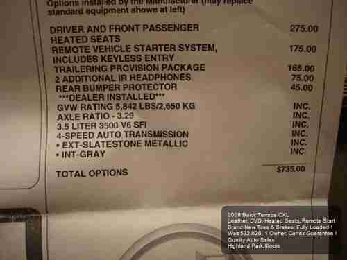 2005 BUICK TERRAZA CXL LEATHER HEATED SEATS REAR DVD NEW TIRES 1 OWNER CARFAX !, US $6,975.01, image 16