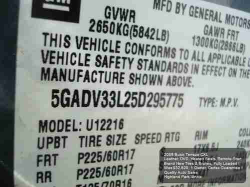 2005 BUICK TERRAZA CXL LEATHER HEATED SEATS REAR DVD NEW TIRES 1 OWNER CARFAX !, US $6,975.01, image 19