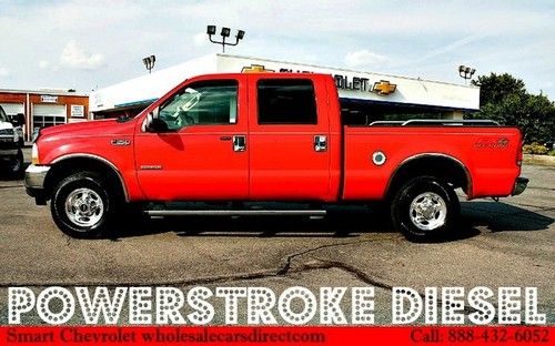 Used ford f 250 crew cab lariat powerstroke turbo diesel 4x4 pickup truck