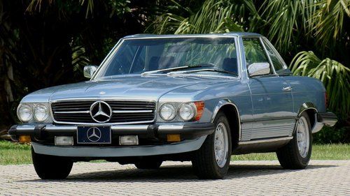 1985 mercedes benz 380sl roadster 63,000 florida miles triple blue no reserve