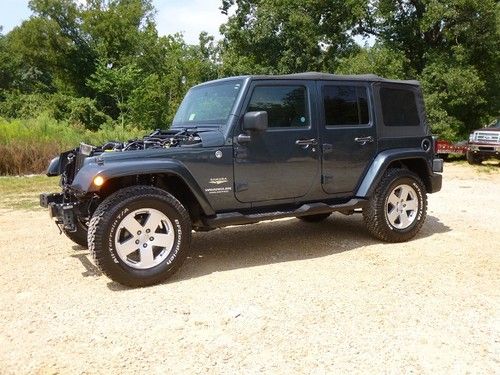 Unlimited 4 door, sahara, navigation, full power, bfgtires, salvage repairable