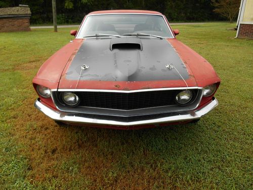 Rare 1969 mach 1 351 4v 4sp red with red int tach fold down ps pdb