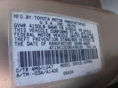 1994 Toyota Camry LE Coupe 2-Door 2.2L, image 11