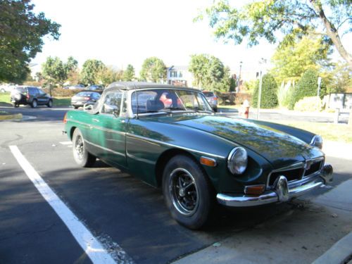 1974 mgb roadster convertible with chrome bumpers