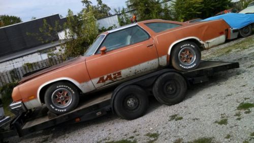 1977 cutlass 442, project car, 350, runs, drives, buckets, console tilt, t-tops.