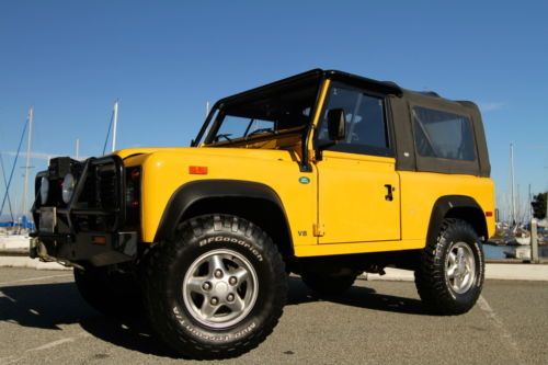 Sharp 1994 land rover defender 90 soft top aa yellow, arb, lift, ca car, no res