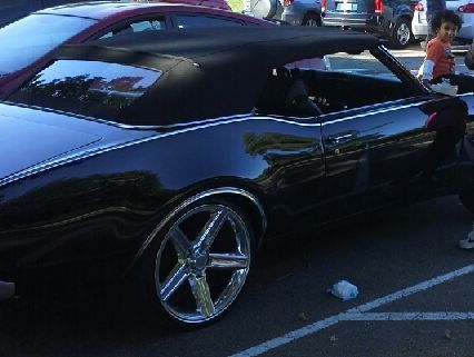 1969 cutlass convertible (black exterior, black &amp; tan interior, chrome trim)