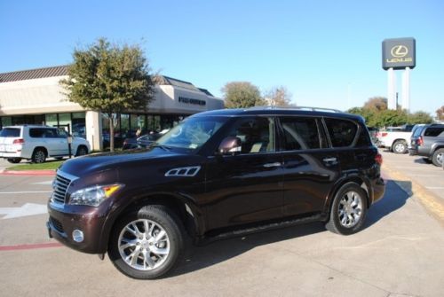 2011 infiniti qx56 leather heated seats 3rd row navi dvd sunroof cd