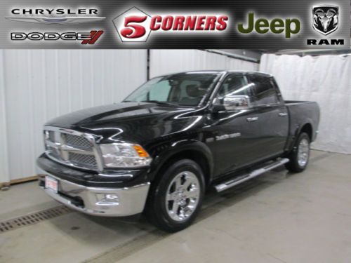 2012 black dodge ram laramie 1500 4x4 crew cab - leather, hemi, tow 27k miles