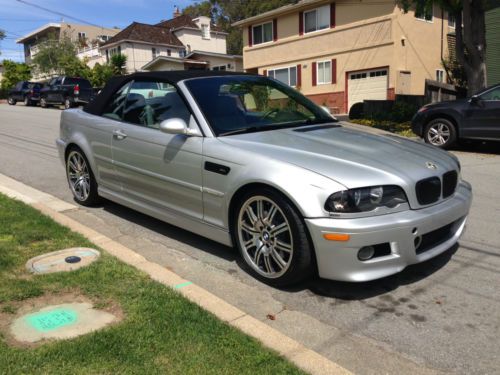 2001 bmw m3 convertible 6spd manual 99k silver no reserve