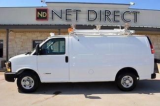 05 chevy 3/4 ton van adrian steel bins ladder racks 75k mi net direct auto texas