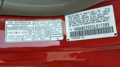Red 2002 Honda Civic LX Coupe, US $2,999.00, image 12