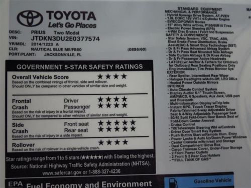 2014 Toyota Prius Two, US $27,755.00, image 6