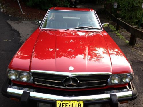 1989 mercedes benz 560 sl convertible new top low miles showroom  classic red