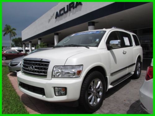 10 white pearl 5.6l v8 qx-56 8-passenger suv *bose premium audio *navigation