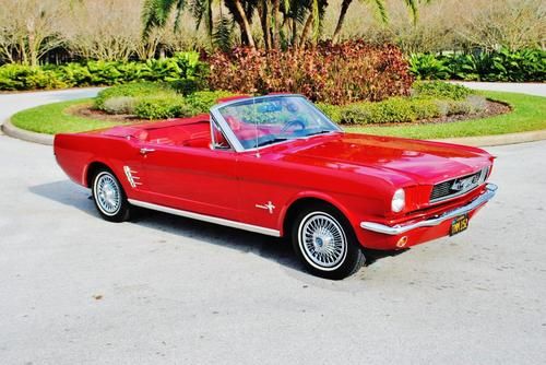 Absolutly beautiful red 66 ford mustang convertible 6cly just 44,561 real miles