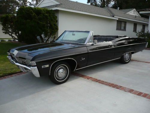 1968 chevrolet impala 327 ss convertible triple black in mint condition