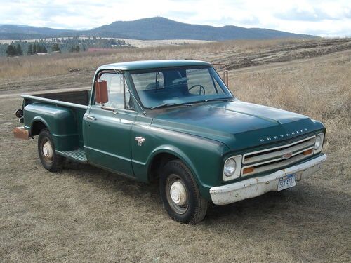 1967 chevrolet v8 pickup truck. all original chevy survivor has factory hubcaps!