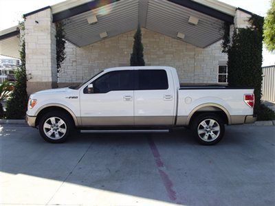 Lariat low miles crew cab truck eco boost ford f-150 oxford white leather