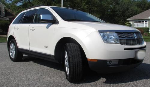 2007 lincoln mkx (fwd) suv, only 42,551 miles, 3.5l v6, white, leather, exc