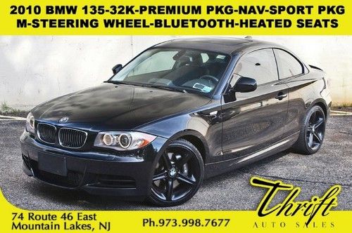 10 bmw 135-32k-premium pkg-nav-sport pkg-m steering wheel-bluetooth-heated seats