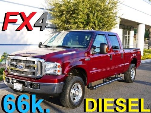 2005 ford f-250 lariat turbo diesel 4x4 crew cab fx4 bluetooth 66k. *no reserve*