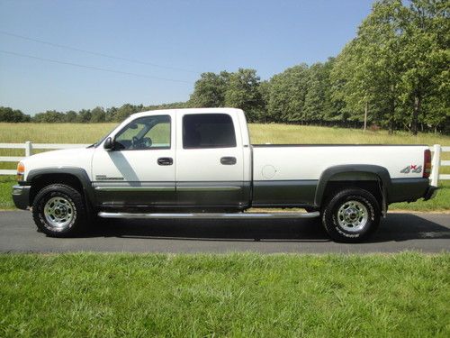 Crew cab 8' longbed 4x4 6.6l duramax diesel allison at low miles sle 1-owner 3/4