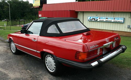 Red 1986 mercedes benz sl560 convertible - original owner - 81k miles