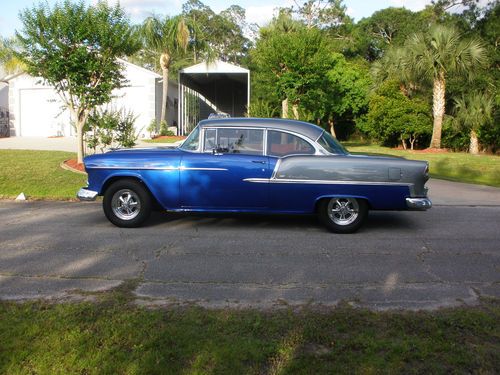 55 belair hardtop  2dr 350/ac ps pb disc front 5 speed trans.