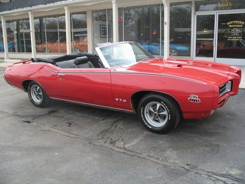 1969 pontiac gto convertible cardinal red 400 muncie 4 speed recent restoration