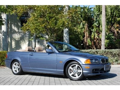 02 bmw 3 series 325ci 2dr convertible premium pkg leather bi-xenon steel blue