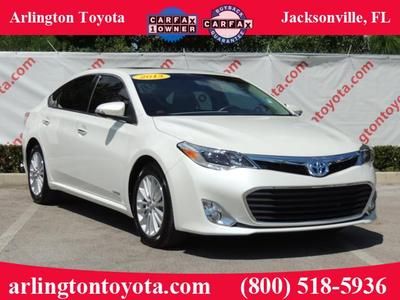 2013 toyota avalon limit hybrid-certified 2.5l nav blizzard pearl