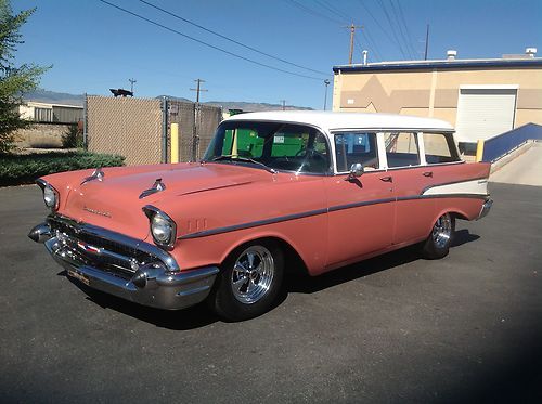 Nice 1957 chevy wagon corvette 350 engine and turbo 350 tranny rust free