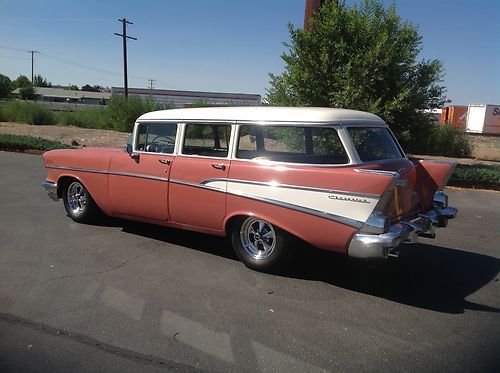 NICE 1957 CHEVY WAGON CORVETTE 350 ENGINE AND TURBO 350 TRANNY RUST FREE, image 3