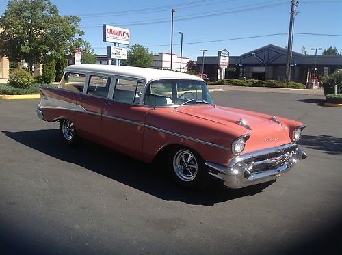 NICE 1957 CHEVY WAGON CORVETTE 350 ENGINE AND TURBO 350 TRANNY RUST FREE, image 4