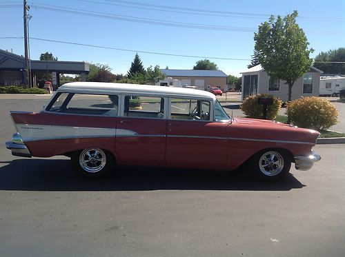 NICE 1957 CHEVY WAGON CORVETTE 350 ENGINE AND TURBO 350 TRANNY RUST FREE, image 5