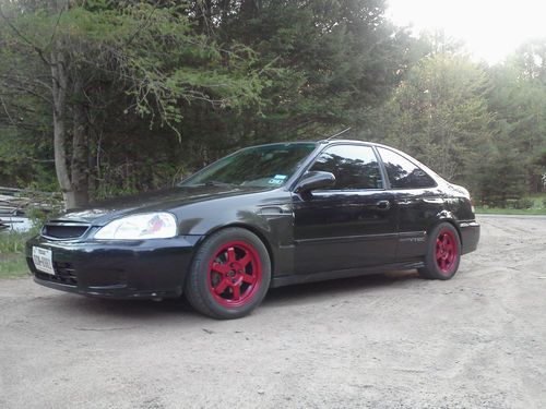 1999 honda civic si black w/ carbon front end. precision turbo w/ aem v2